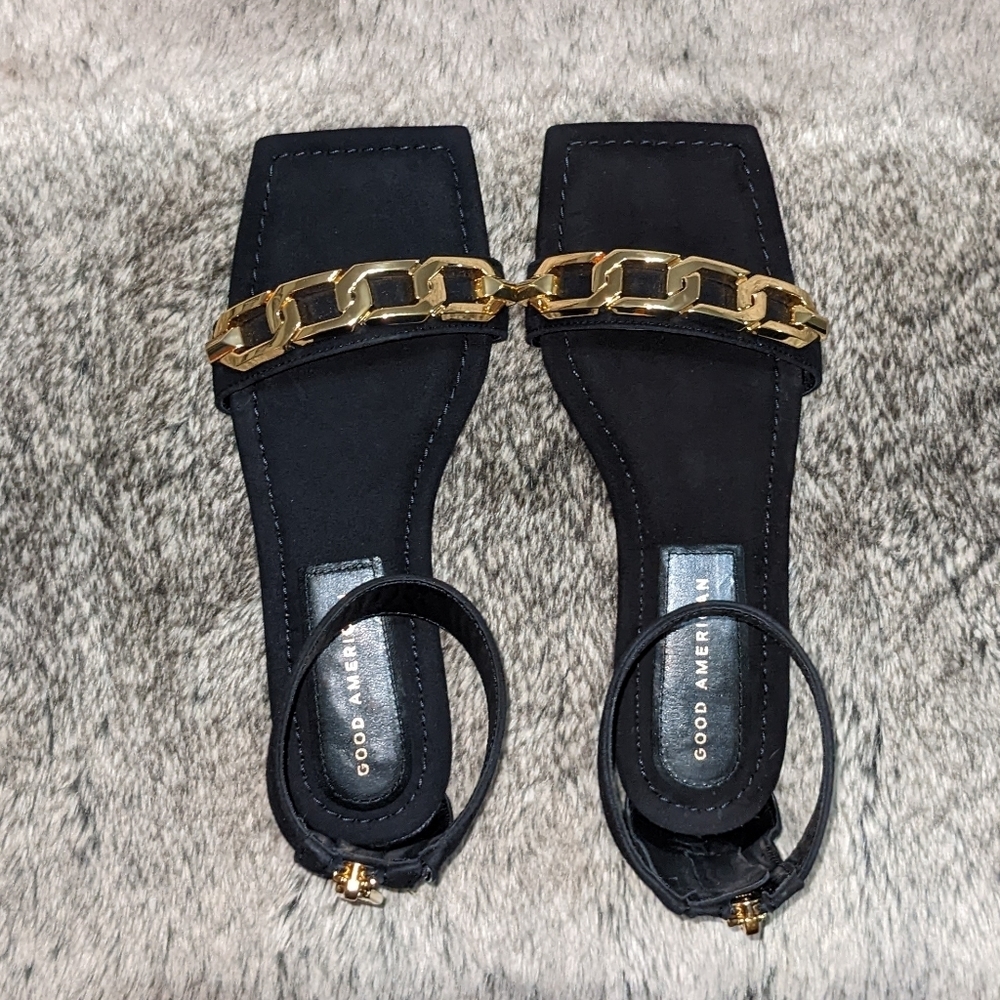 Good American Chain Ankle Strap Sandal Women's 7 - Picture 8 of 13